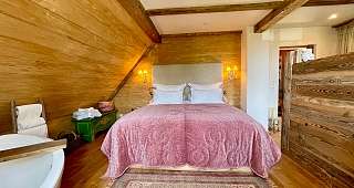 Schlafzimmer Ferienwohnung Gartenalm