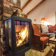 Kamin und Fußbodenheizung