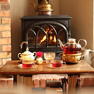 Kamin &amp; Fußbodenheizung in der Ferienwohnung