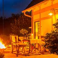 Gartenterrasse mit Feuerschale Ferienwohnung VIELMEER