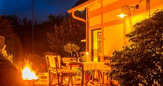Gartenterrasse mit Feuerschale Ferienwohnung VIELMEER