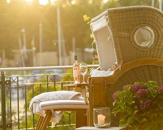 Strandkorb auf Ihrer privaten Terrasse Ferienwohnung VIELSEEN